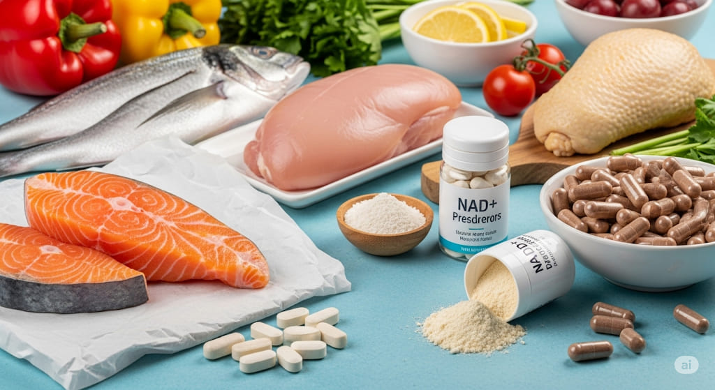 Foods and supplements that boost NAD+ levels.