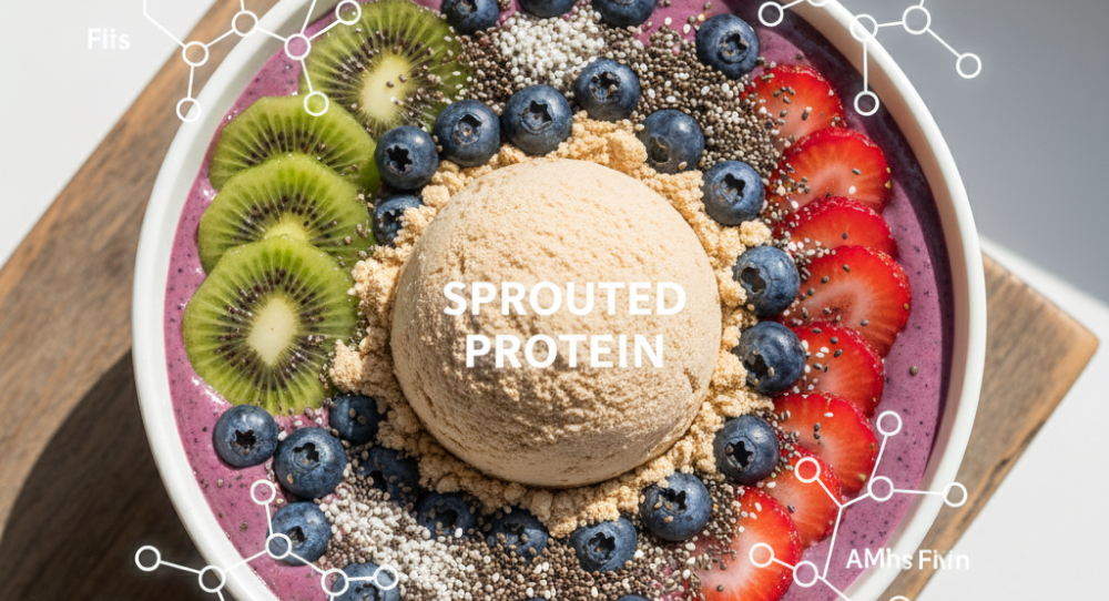 Sprouted protein smoothie bowl for health and energy