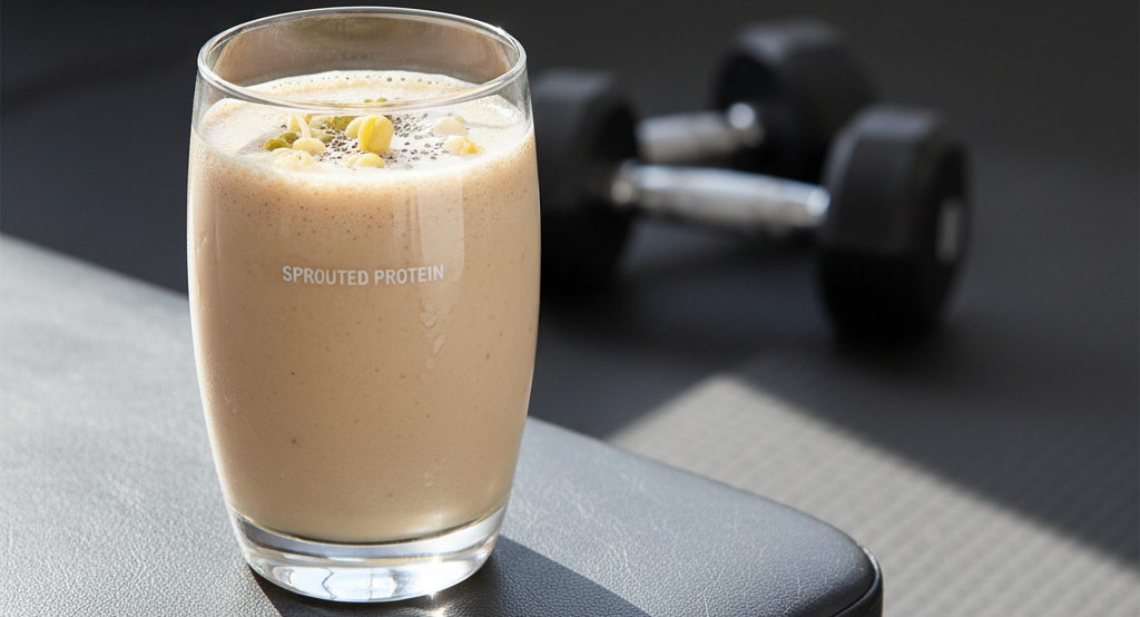 Athlete’s sprouted protein shake after training