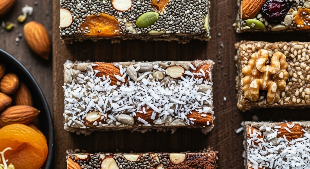 Homemade energy bars made with sprouted protein powder