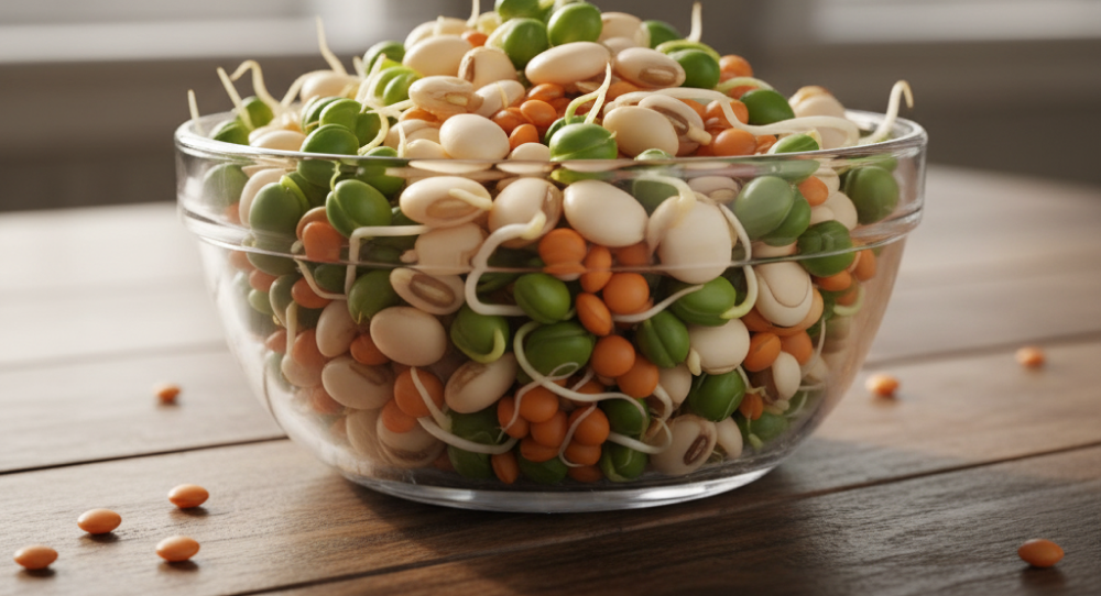 Sprouted seeds for protein and amino acids