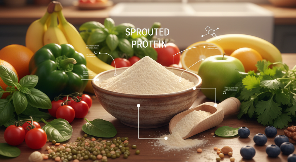 Sprouted protein with fresh cooking ingredients