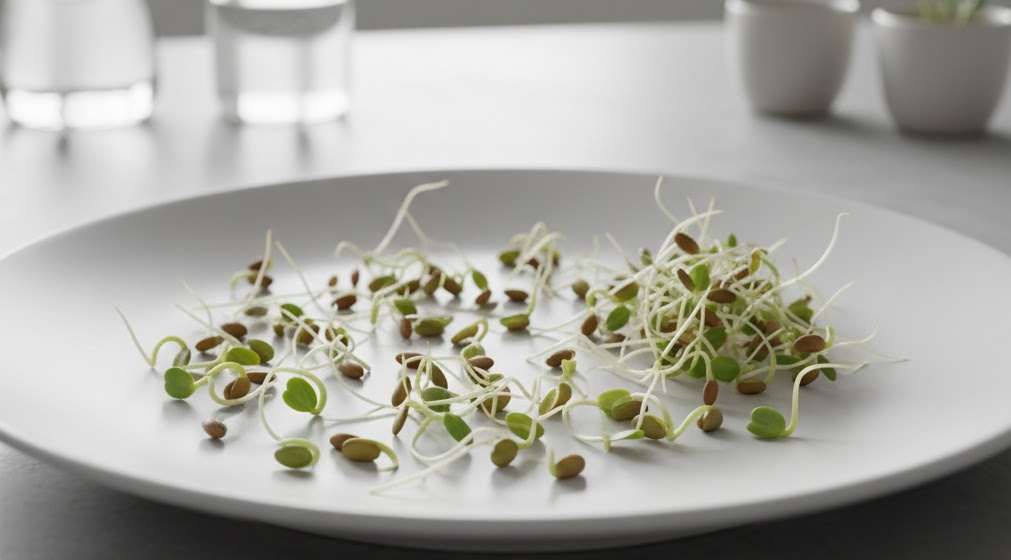 Sprouted seeds representing enzymatic activation and digestion efficiency.