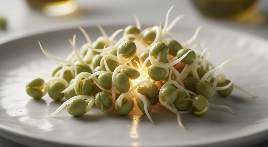 Sprouted seeds supporting gut microbiome health and digestion.