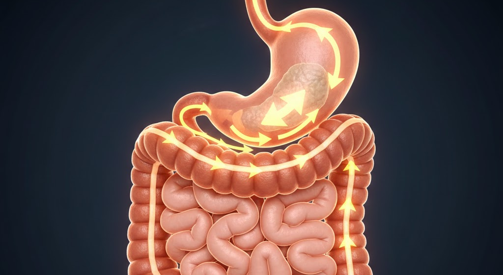 Human gastrointestinal tract showing peristalsis and gut motility