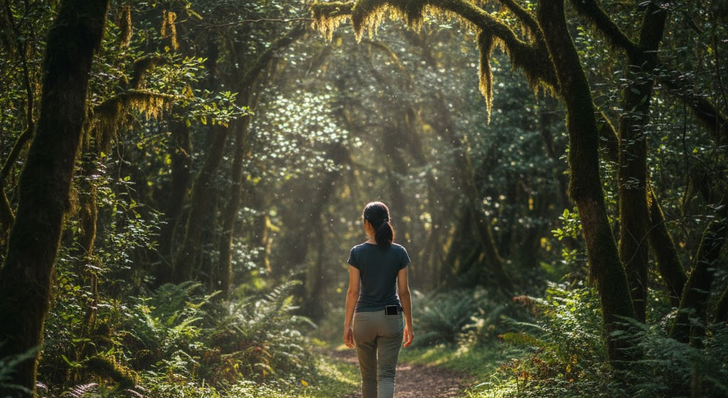 Walking outdoors without digital distractions