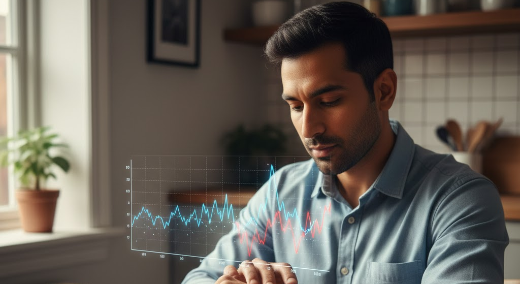 Person checking smartwatch with glucose data to optimize metabolic flexibility