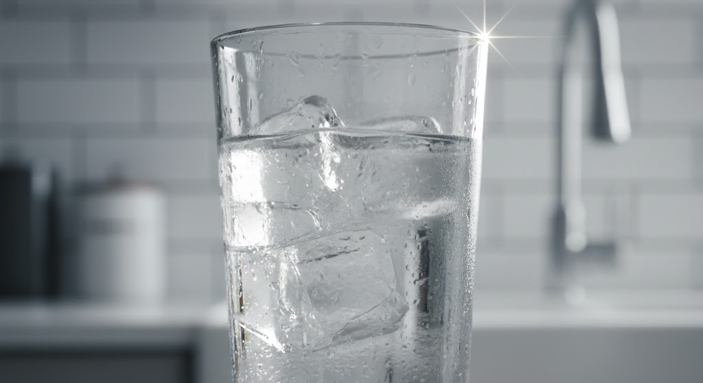 Glass of water representing hydration and cognitive stability