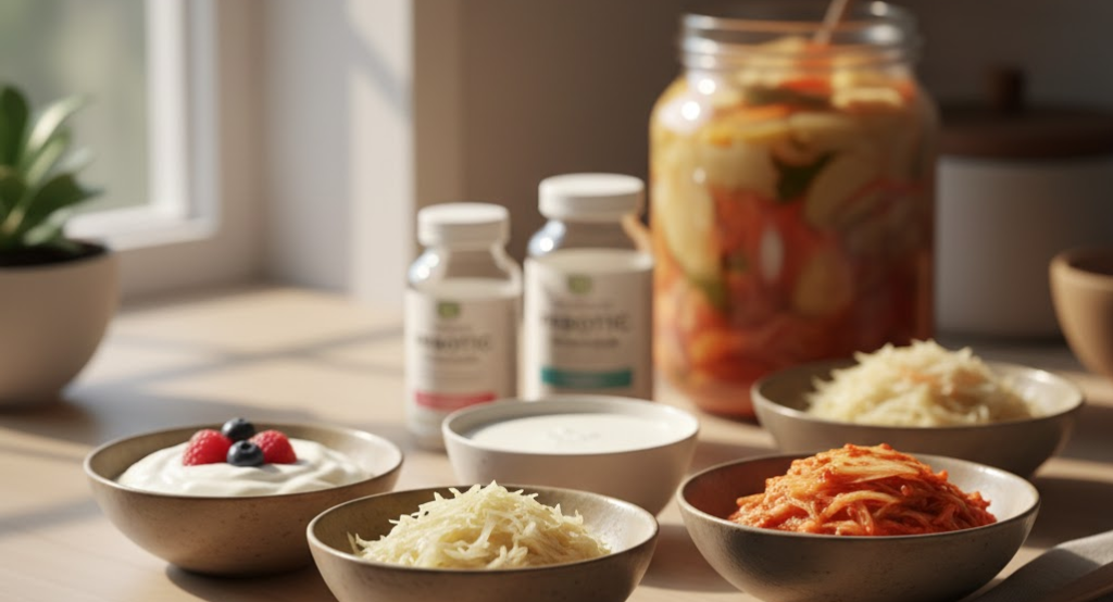 Probiotic foods supporting gut-brain health