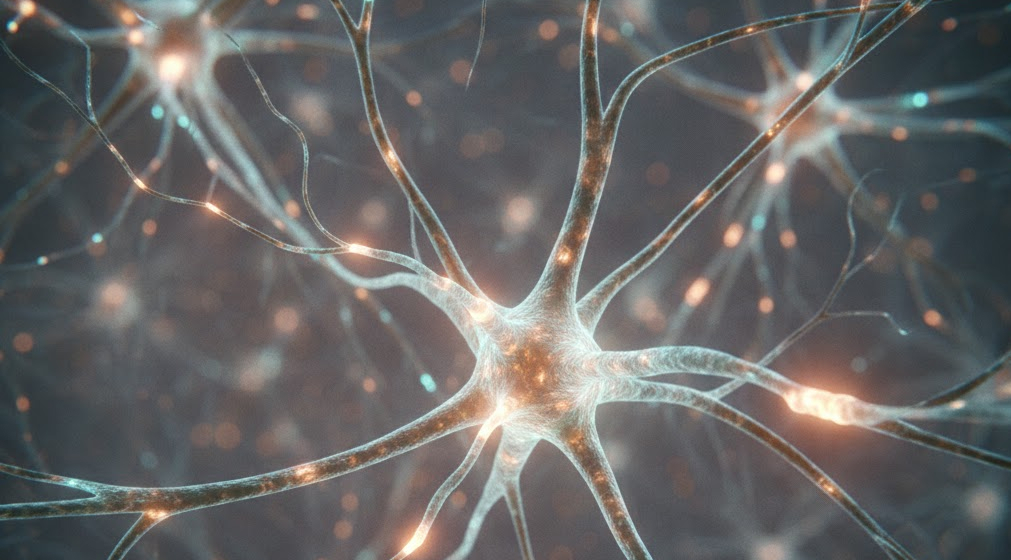 Neurons connecting via synapses supported by BDNF