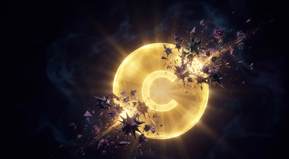 Vitamin C shield neutralizing jagged free radical particles