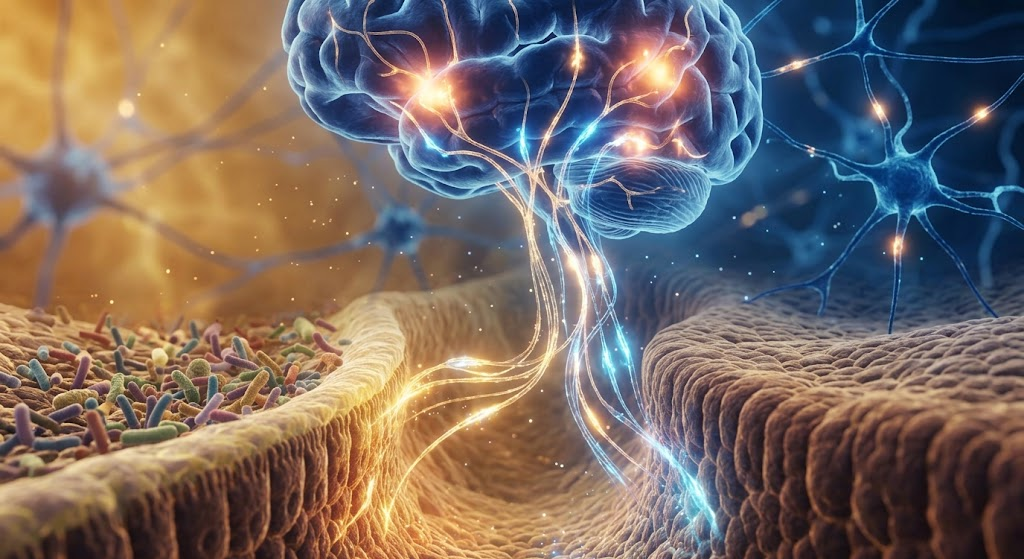 Neural pathways connecting the digestive system to the brain