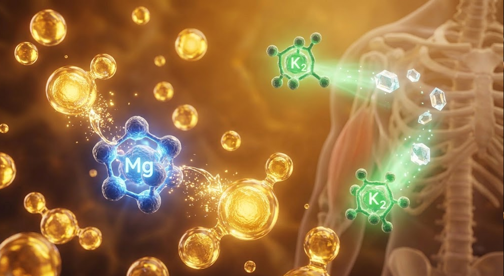 Molecular interaction of Vitamin D, Magnesium, and Vitamin K2