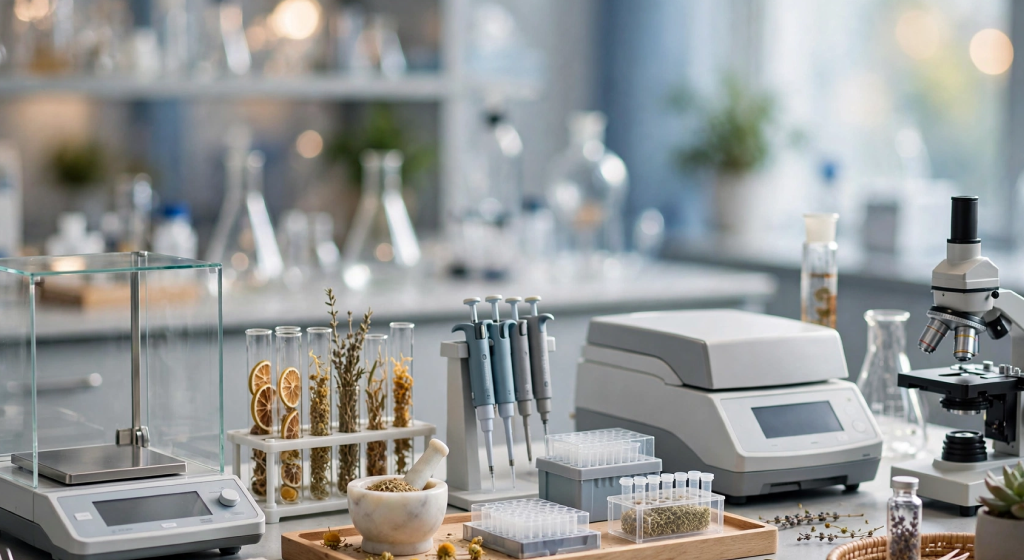 Professional clinical lab with diagnostic equipment and measurement tools